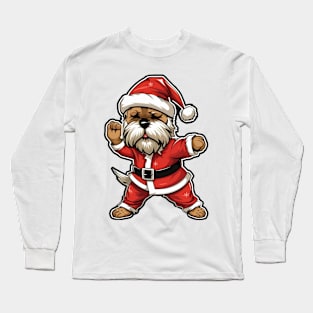 Cartoon Christmas Shih Tzu Dog Dancing Long Sleeve T-Shirt